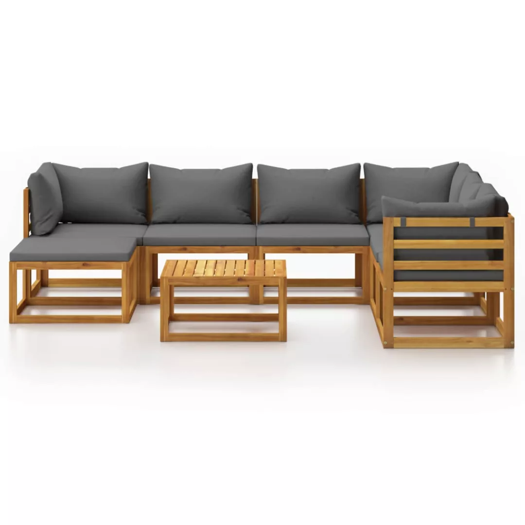 8-tlg. Garten-lounge-set Mit Auflagen Massivholz Akazie günstig online kaufen