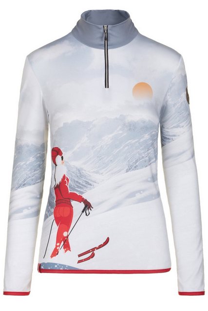 Almgwand Rundhalspullover Funktionsshirt Ski Damen - UNTERWANDALM - weiß/ro günstig online kaufen