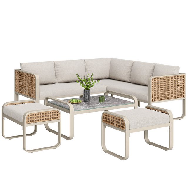 MODFU Sofa Garten-Lounge-Set,mit verzinktem Eisengestell, Garten-Lounge-Set günstig online kaufen