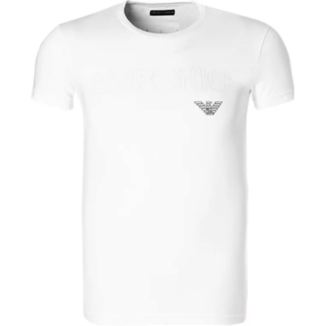 Emporio Armani T-Shirt C-Neck Stretch Cotton mit Markenschriftzug und Eagle günstig online kaufen