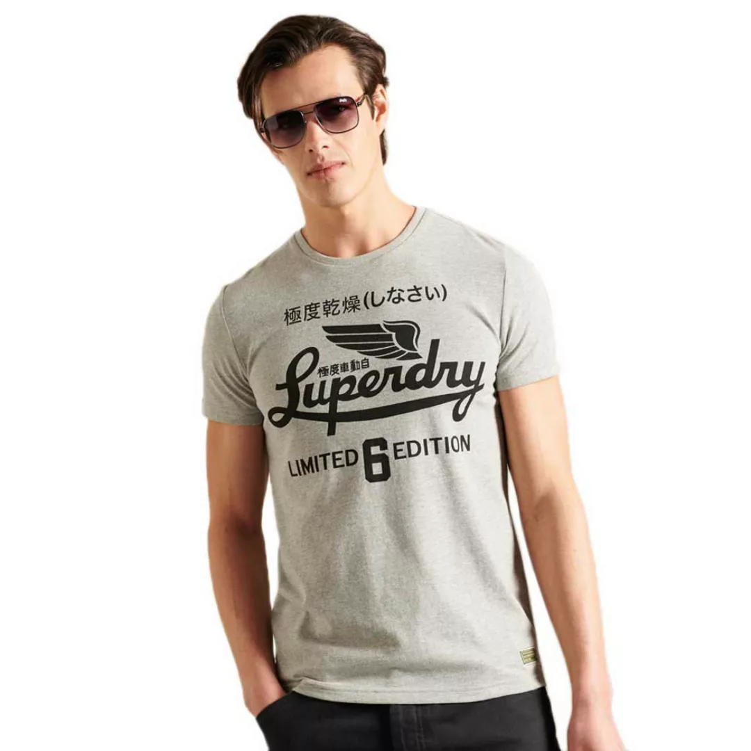 Superdry Military Graphic 220 Kurzarm T-shirt L Grey Marl günstig online kaufen