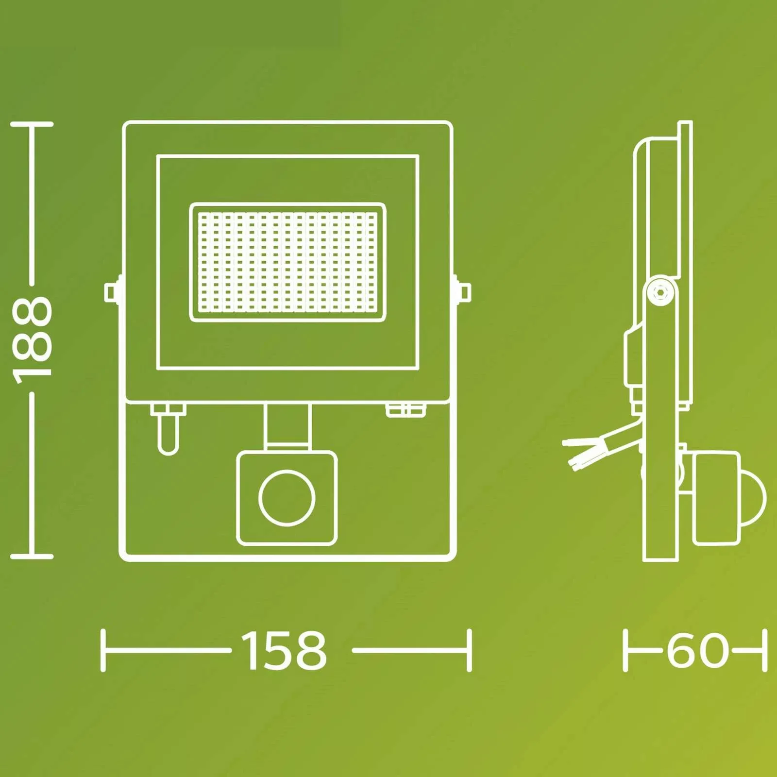 Philips LED-Außenstrahler Lois UE Sensor, 14 W, 3.000 K IP65 günstig online kaufen