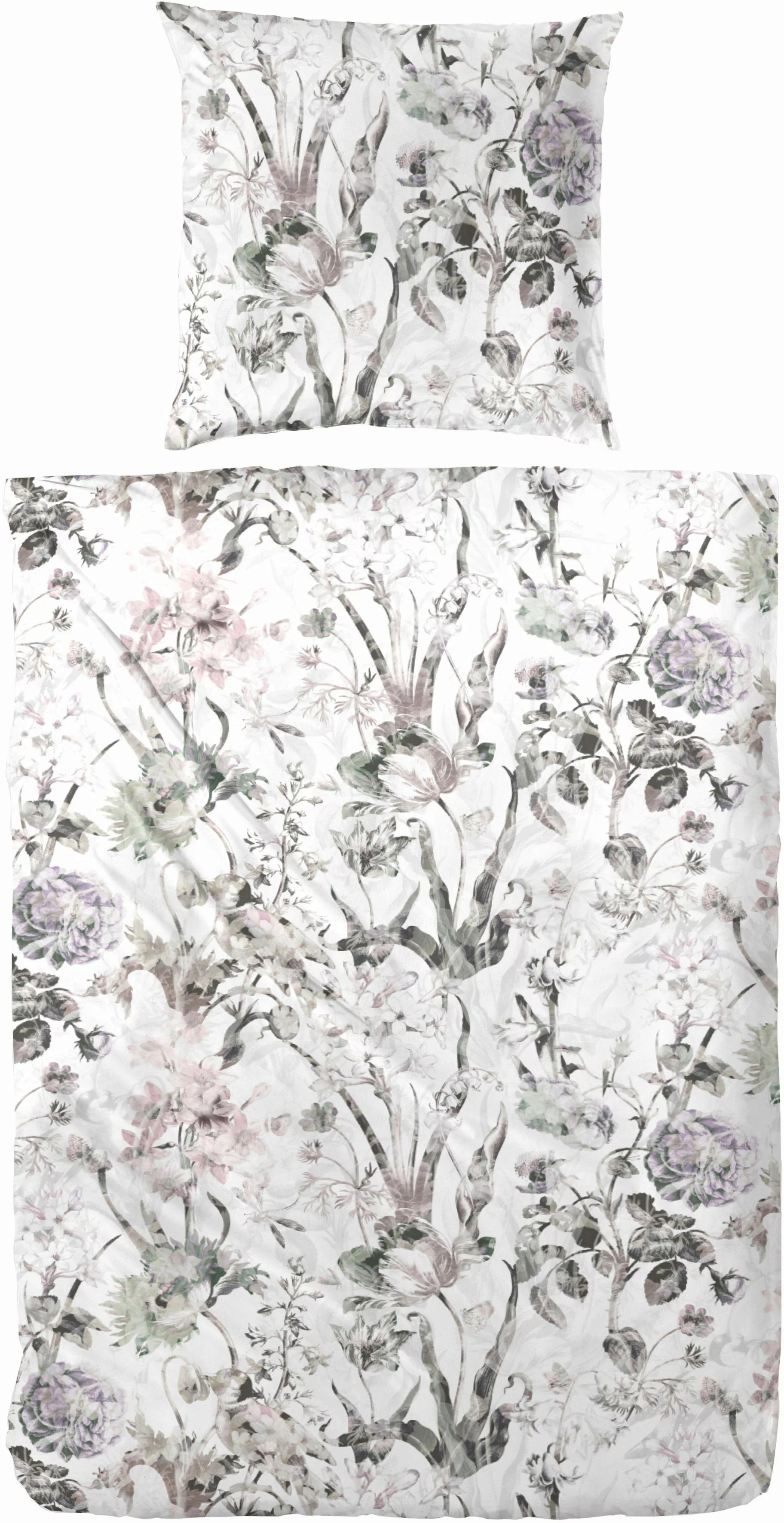 Primera Bettwäsche »Mako-Satin Bettwäsche Levin«, mit extravaganten Blumen- günstig online kaufen
