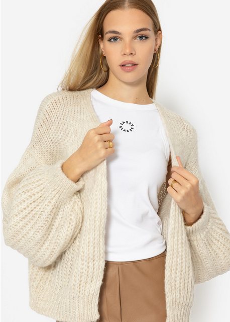 SASSYCLASSY Cardigan Offen fallende Oversize Strickjacke Damen Elegant Läss günstig online kaufen