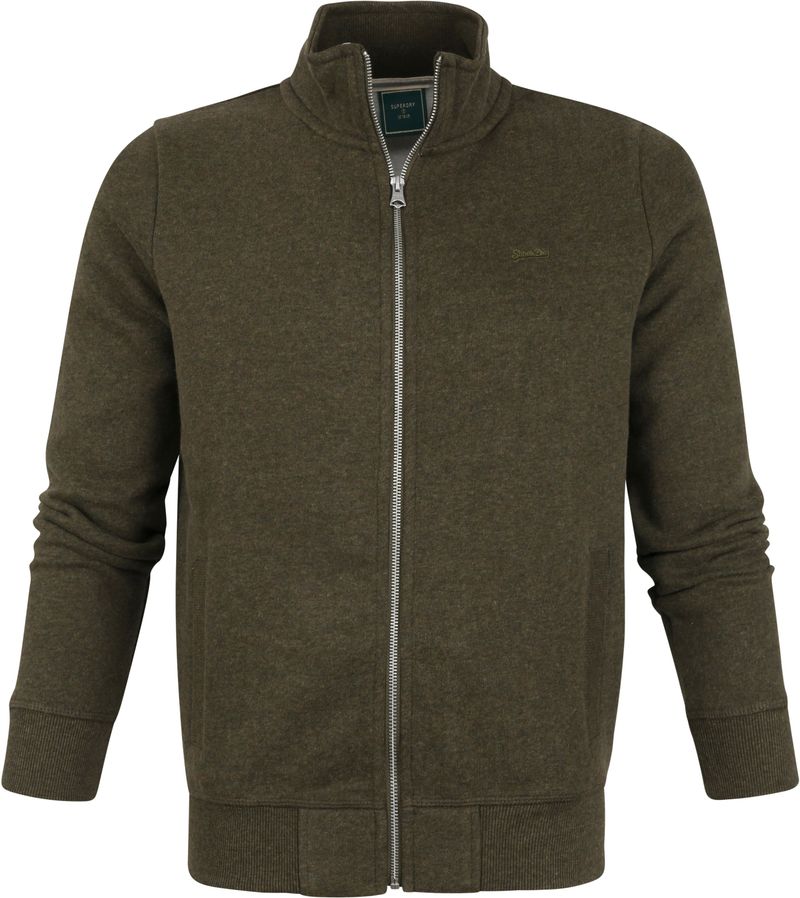 Superdry Classic Zip Sweater Melange Grün - Größe S günstig online kaufen
