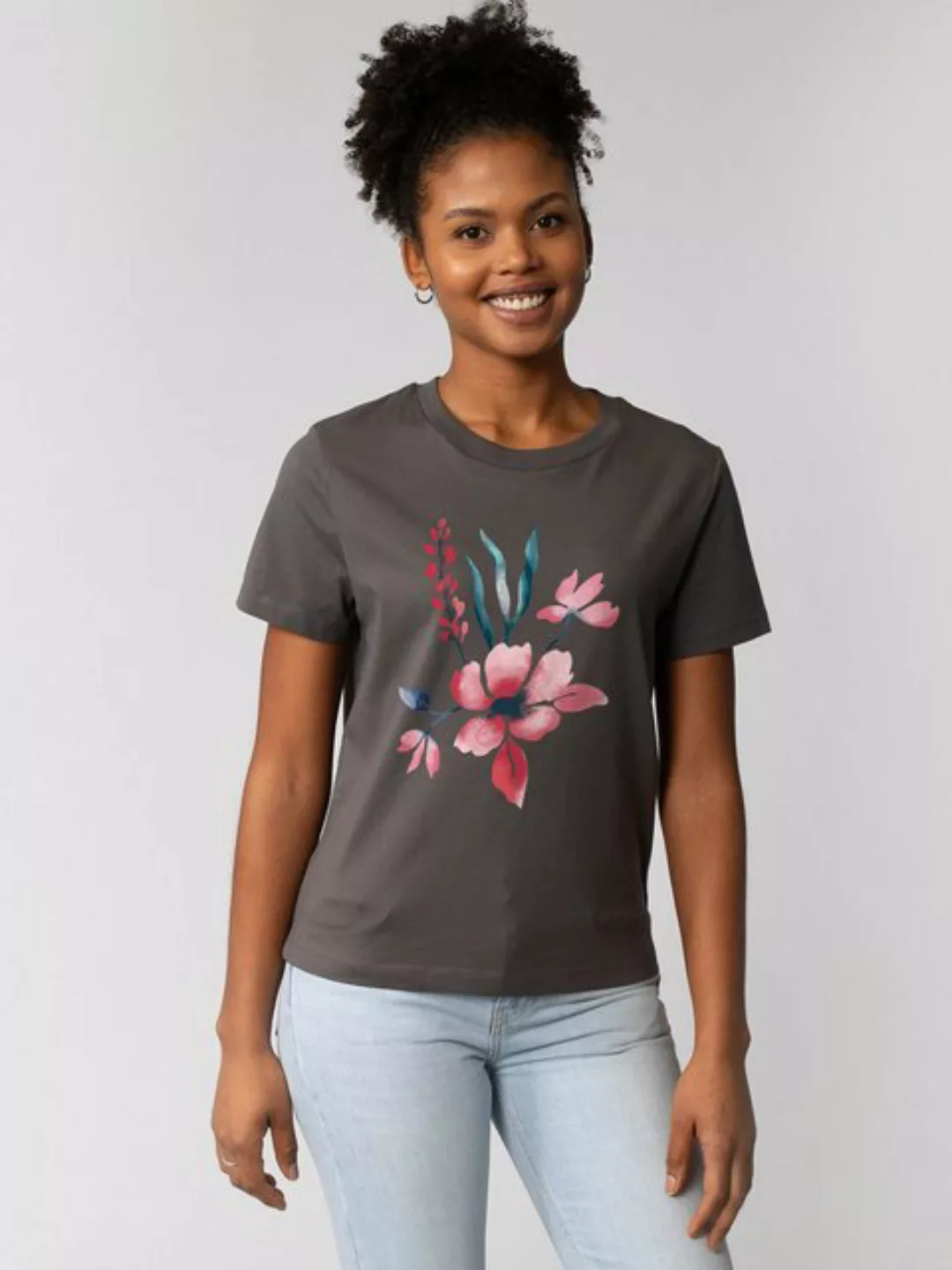 wat? Apparel T-Shirt Blume in Wasserfarbe 01 günstig online kaufen