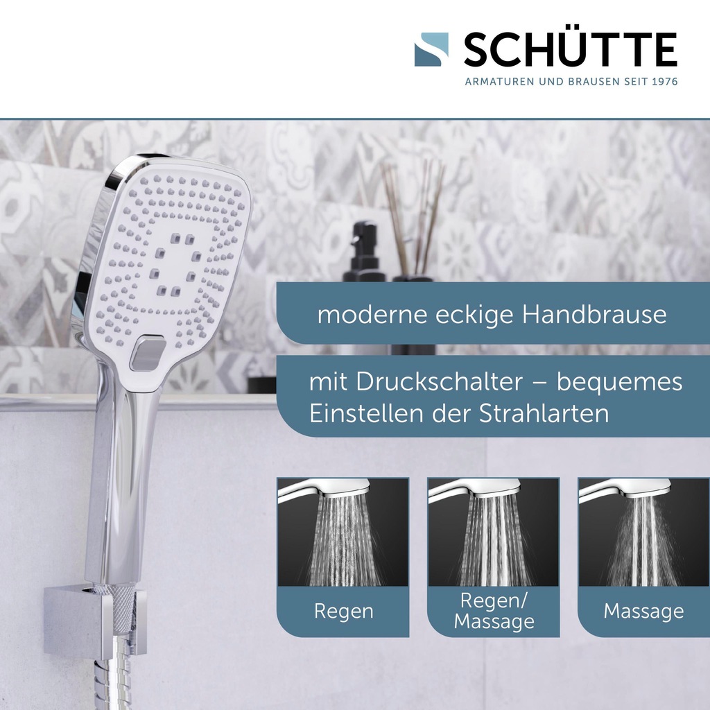 Schütte Handbrause »RAVENNA«, (1 tlg.), 3-fach verstellbar / wassersparend günstig online kaufen