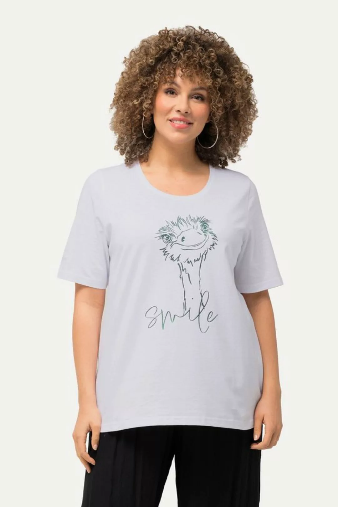 Ulla Popken Rundhalsshirt T-Shirt Smile Classic Rundhals Halbarm günstig online kaufen