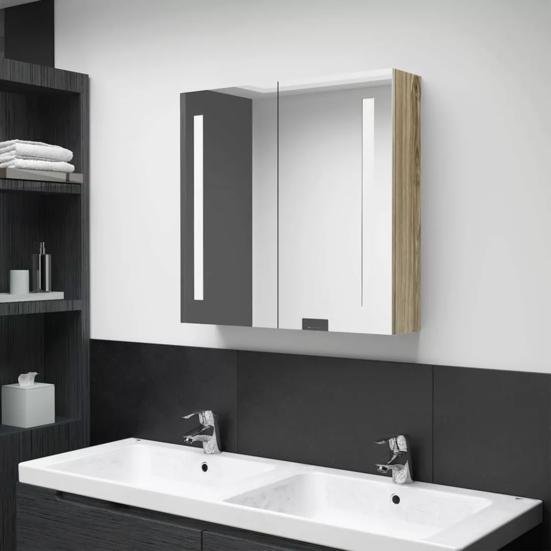 Led-bad-spiegelschrank Eichenoptik 62x14x60 Cm günstig online kaufen
