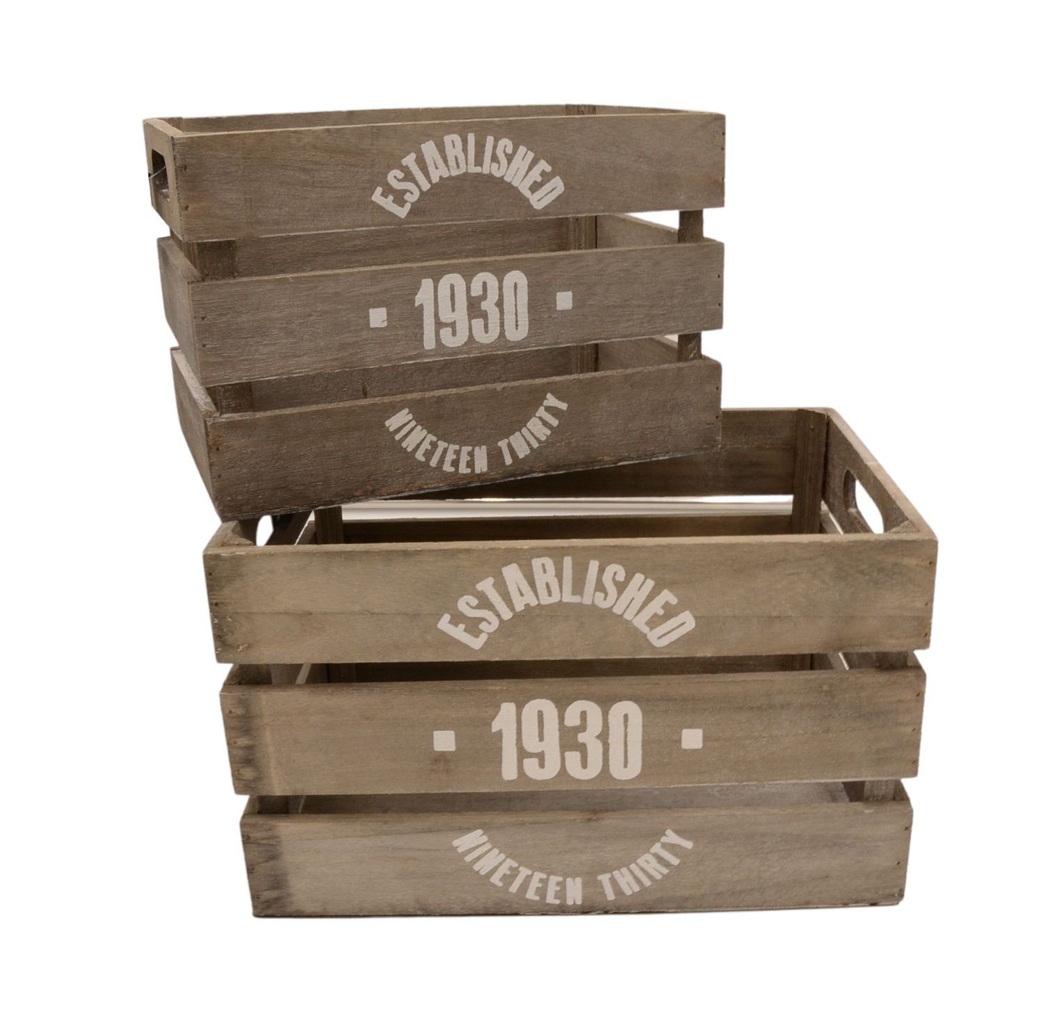 BURI Aufbewahrungsbox Deko-Holzkisten 2-tlg Aufbewahrungsbox Vintage günstig online kaufen