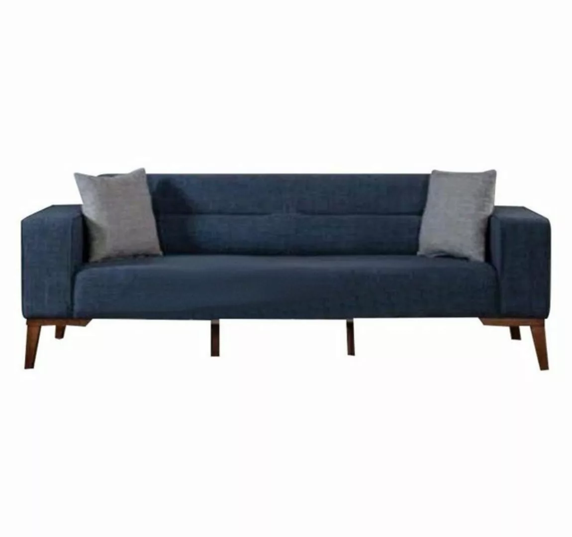 Xlmoebel 3-Sitzer Design Blau Textilpolster Sofa Moderne Qualitätswohnzimme günstig online kaufen