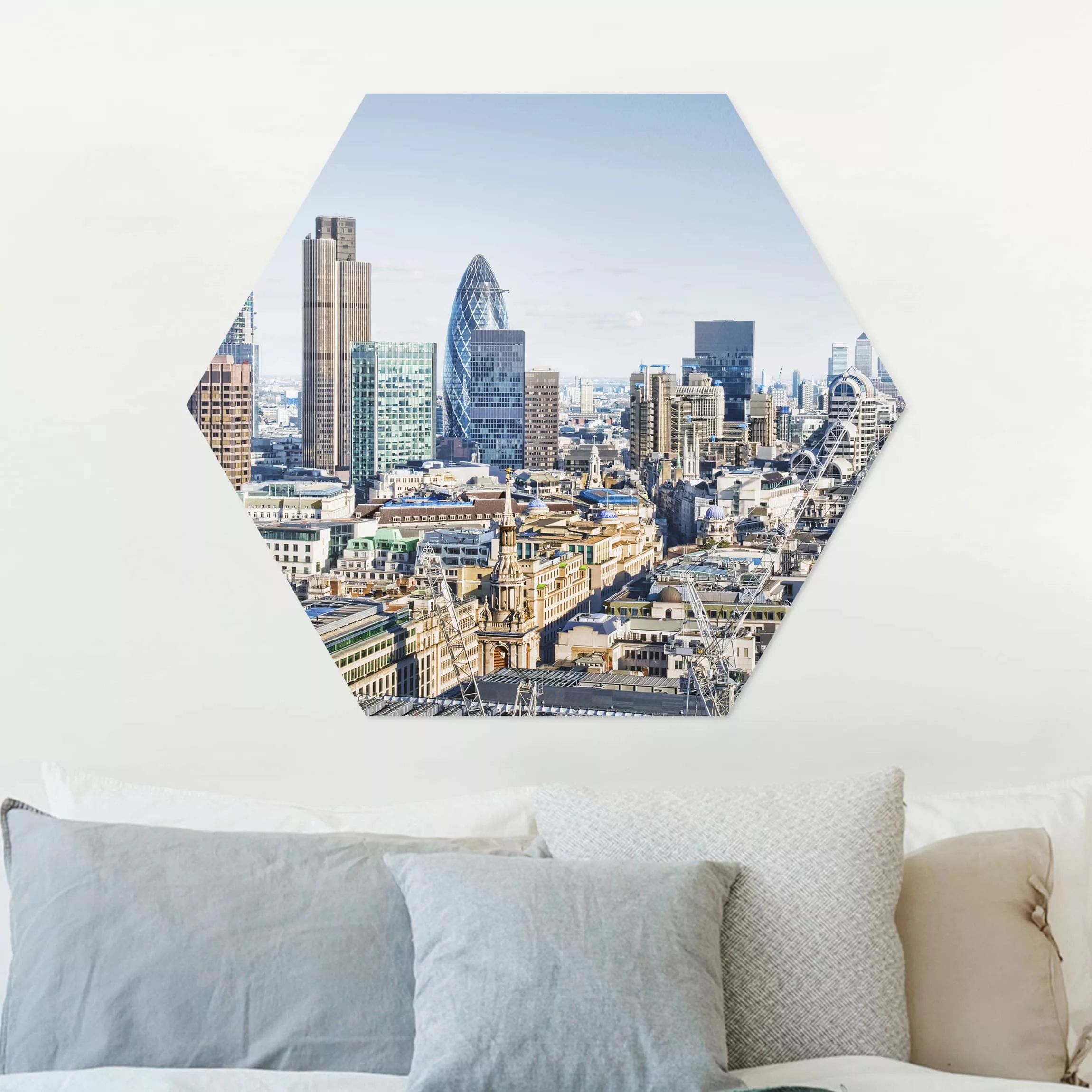 Hexagon-Alu-Dibond Bild Architektur & Skyline City of London günstig online kaufen