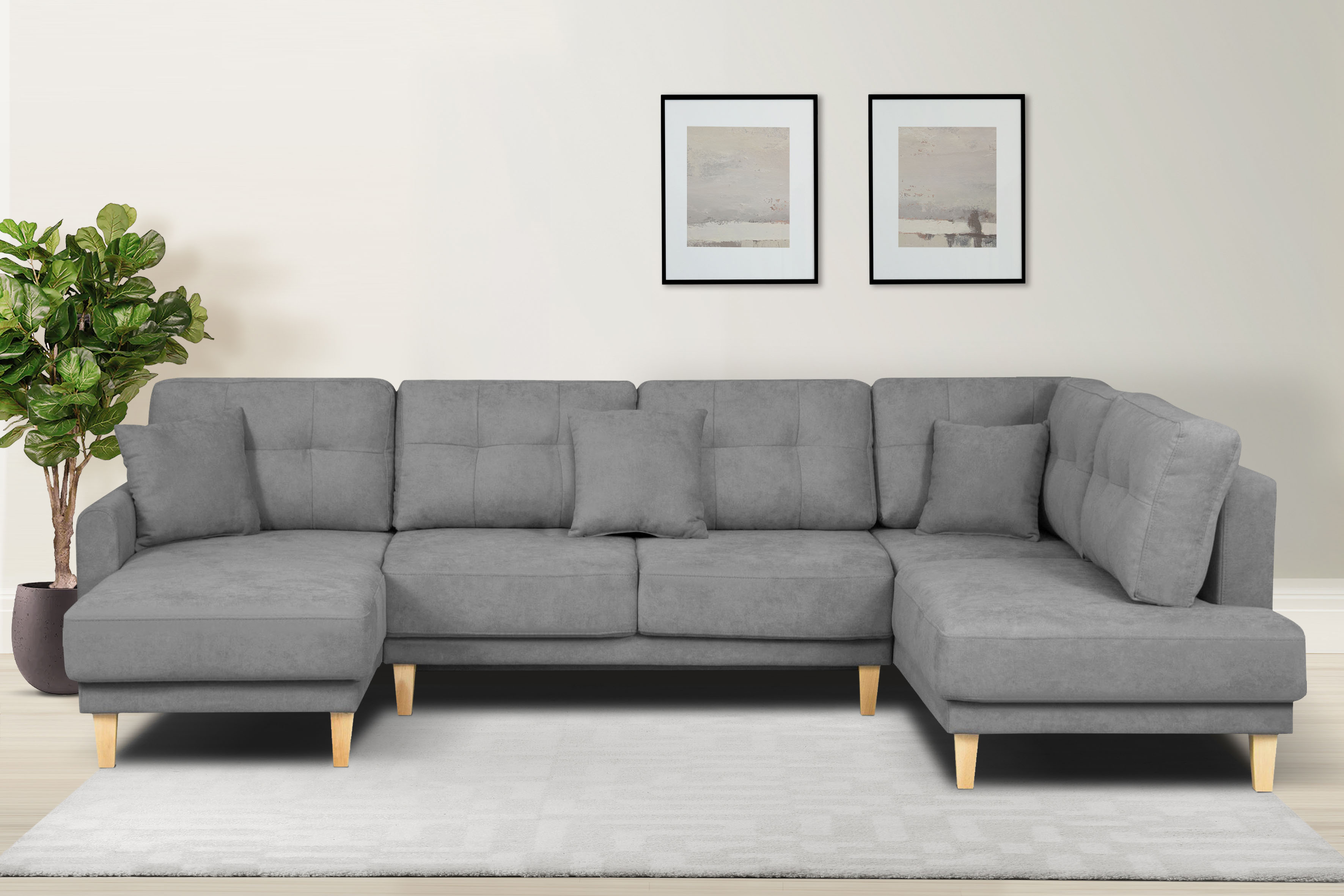 Home affaire Wohnlandschaft "TRIPLO U-Form wahlweise mit Schlaffunktion, B/ günstig online kaufen