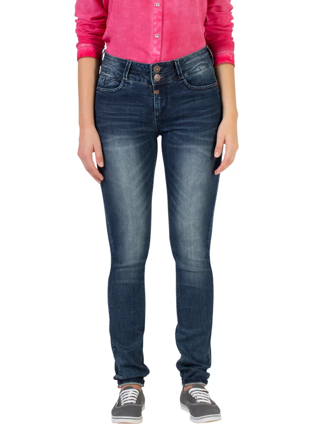 TIMEZONE Damen Jeans EnyaTZ Womenshape - Slim Fit - Blau - Grau günstig online kaufen