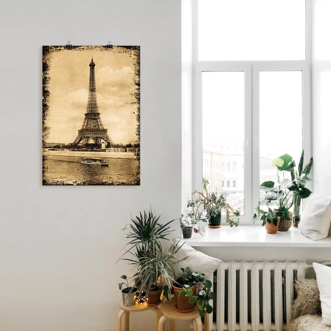 Artland Poster "Paris - Eiffelturm Vintage", Gebäude, (1 St.), als Leinwand günstig online kaufen