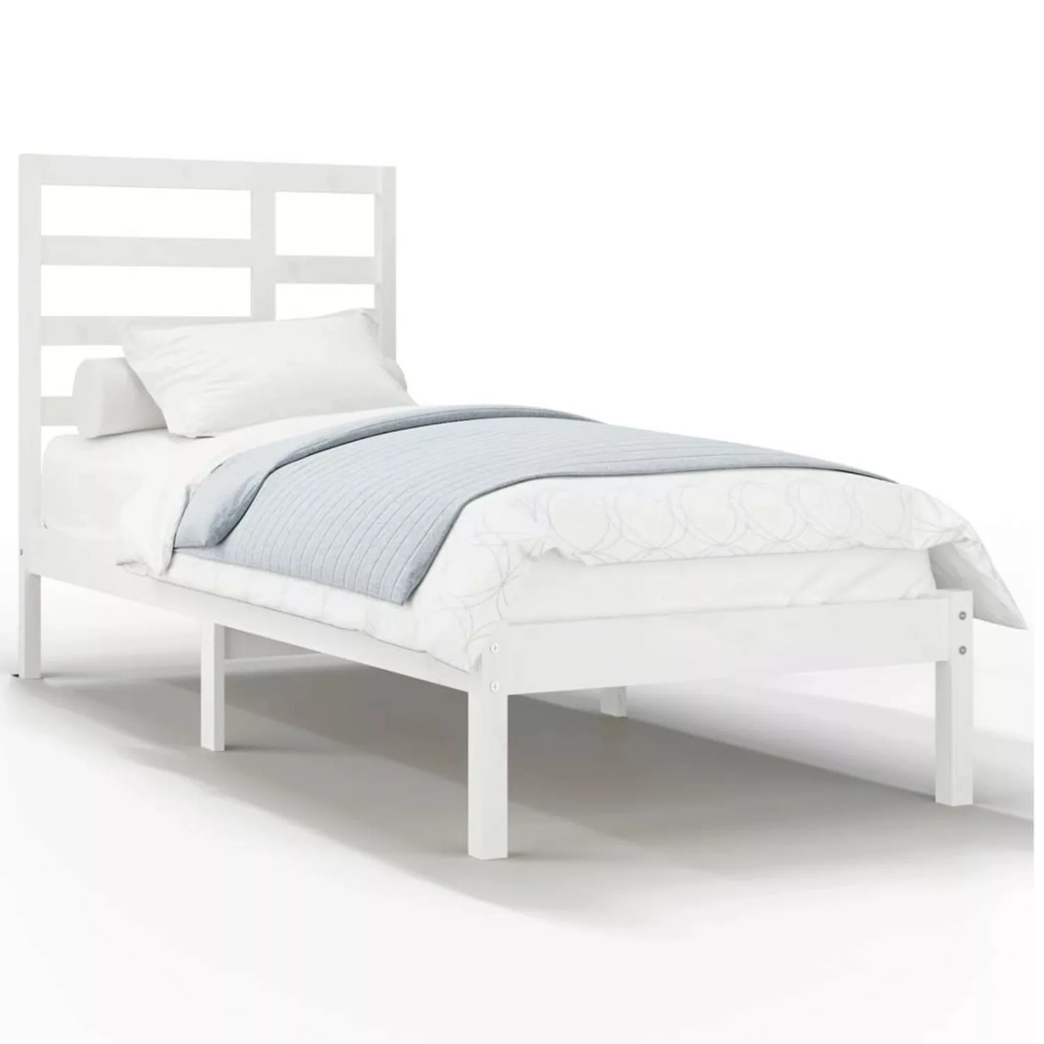 vidaXL Bett Massivholzbett Weiß 90x190 cm günstig online kaufen