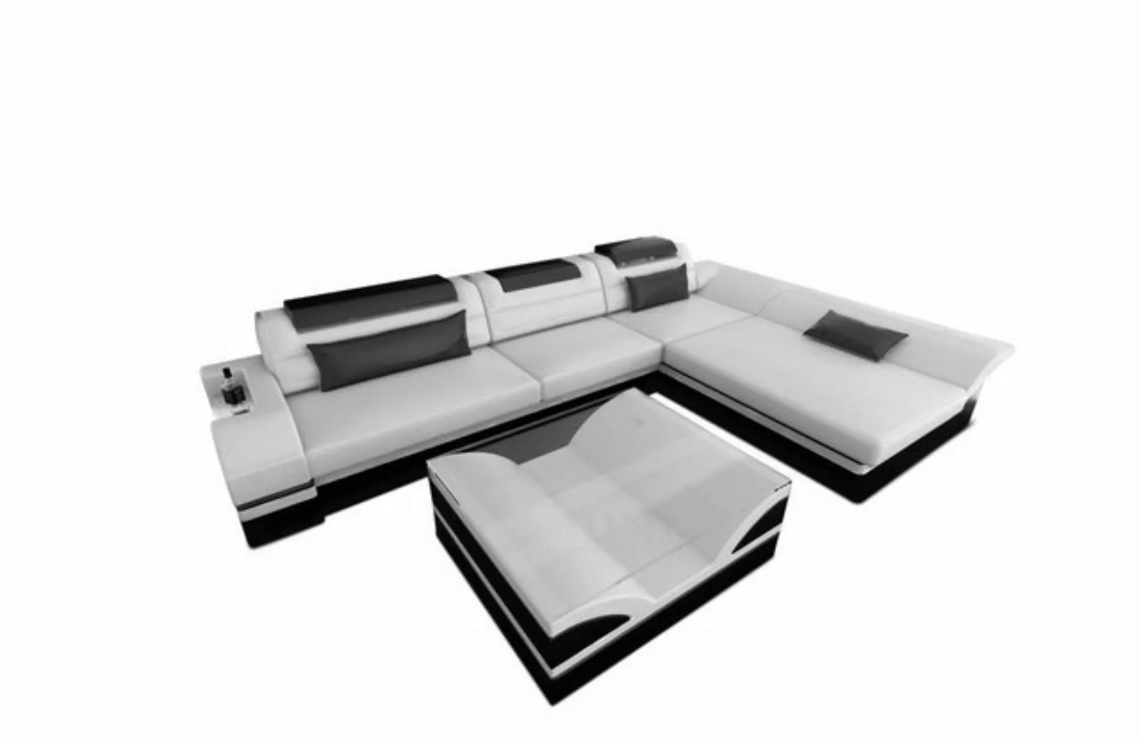 Sofa Dreams Ecksofa Ledersofa Monza Mini L Form, Designersofa, Sofa mit LED günstig online kaufen