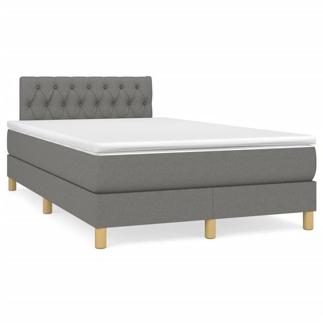 vidaXL Boxspringbett Boxspringbett mit Matratze Dunkelgrau 120x200 cm Stoff günstig online kaufen