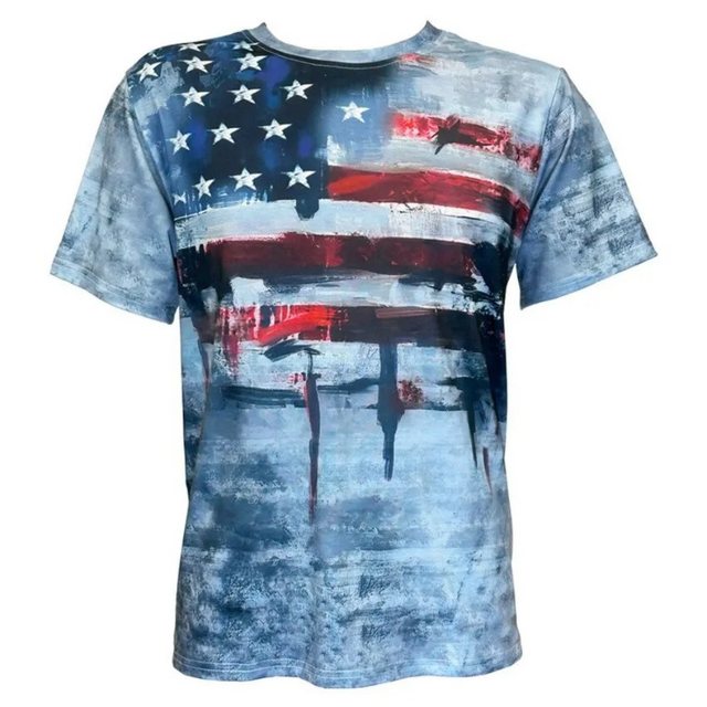 Westernlifestyle T-Shirt Gray Camouflage Western T-Shirt Herren USA Flagge günstig online kaufen