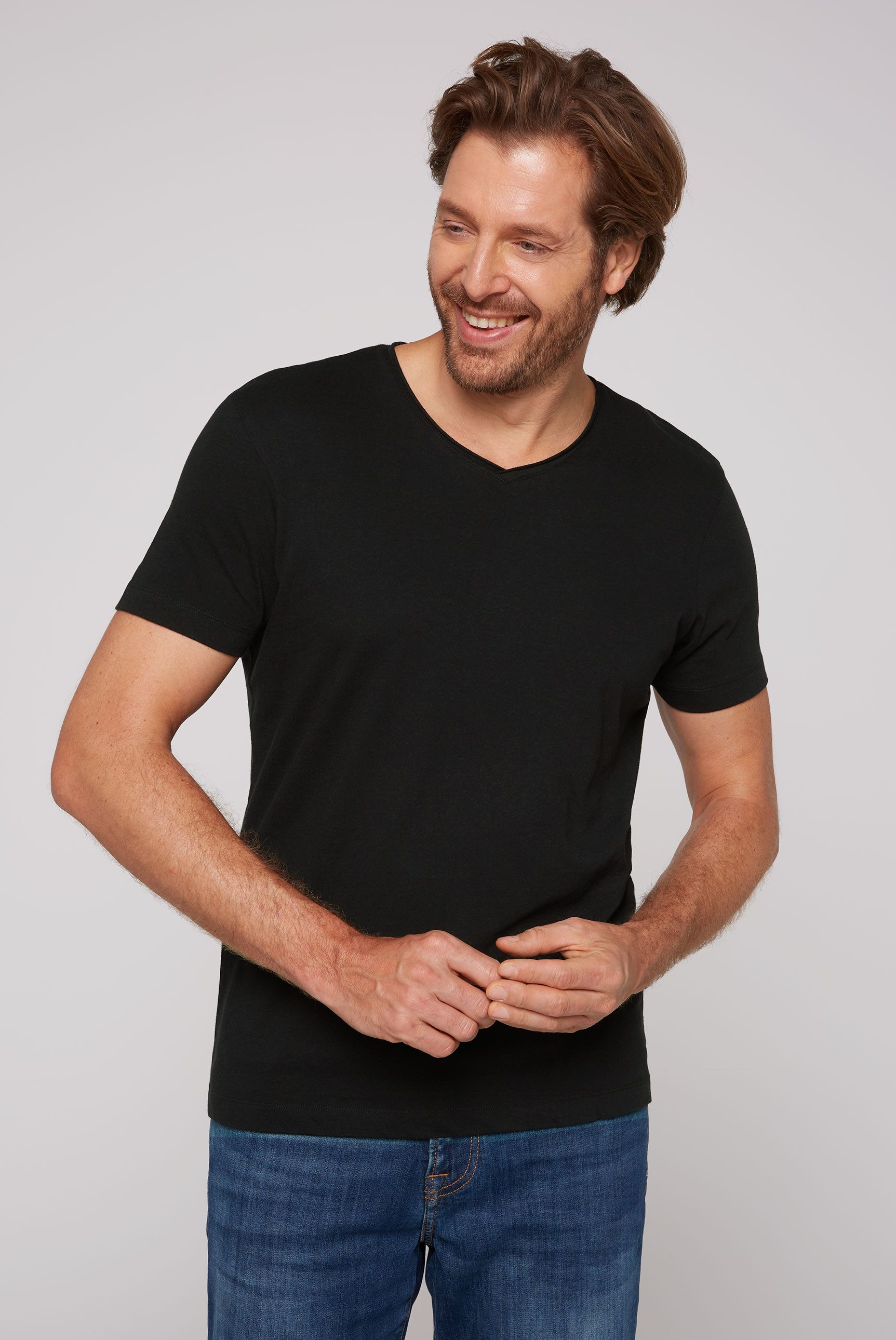 CAMP DAVID V-Shirt (2-tlg) gerade Form, günstig online kaufen