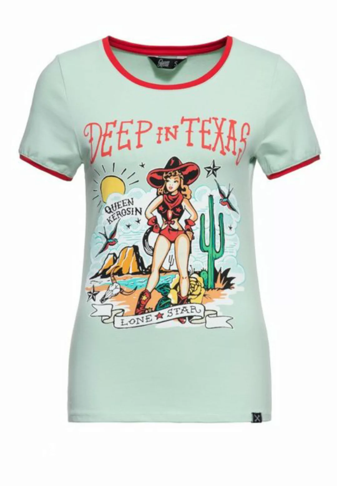 QueenKerosin Print-Shirt Deep in Texas (1-tlg) mit Texas Design günstig online kaufen