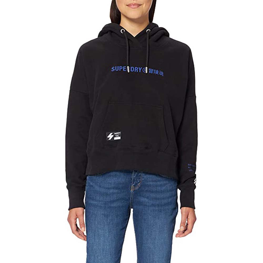 Superdry Code Corp Logo Crop Kapuzenpullover M Black günstig online kaufen