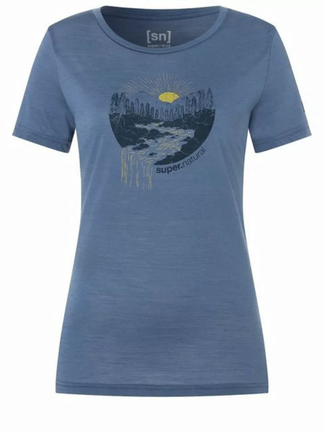 SUPER.NATURAL Print-Shirt Merino T-Shirt W WATERFALL TEE funktioneller Meri günstig online kaufen