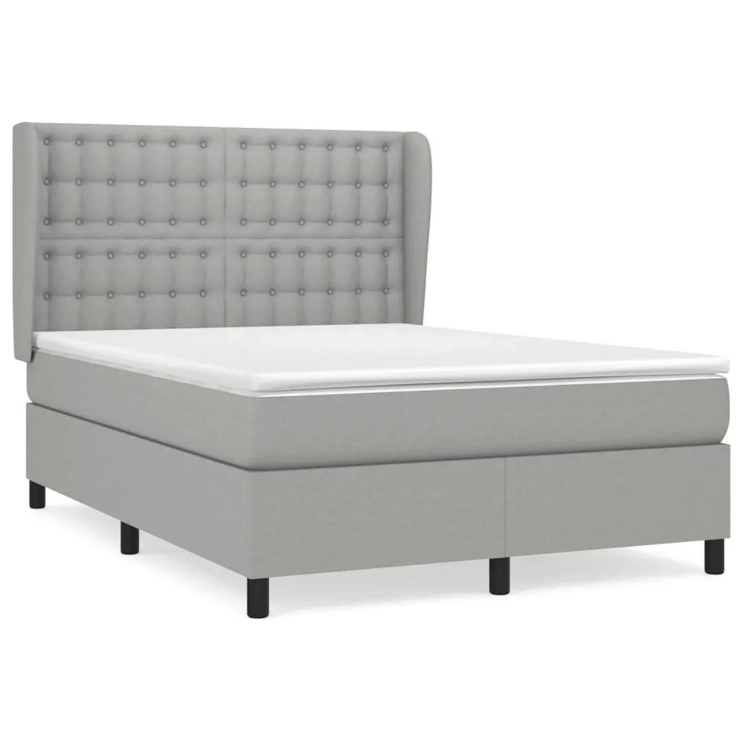 vidaXL Boxspringbett mit Matratze Hellgrau 140x190 cm Stoff1394793 günstig online kaufen