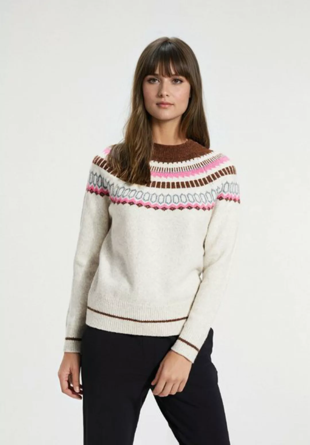 Human Nature Rundhalspullover Votu Strickpullover, Norweger-Muster, warm günstig online kaufen