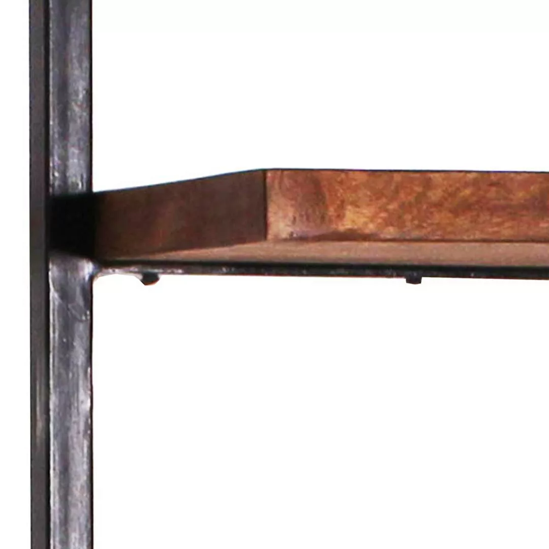 Loft Design Regal aus Mangobaum Massivholz und Metall hängend günstig online kaufen