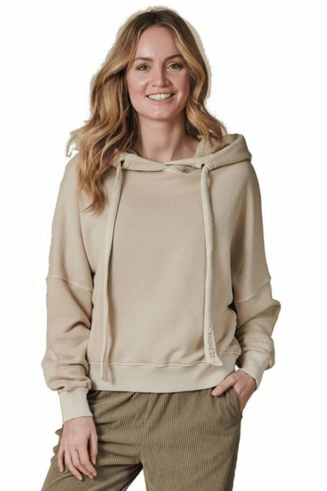 Zhrill Kapuzenpullover Hoodie ZHODA Beige Care Label vor dem Waschen beacht günstig online kaufen