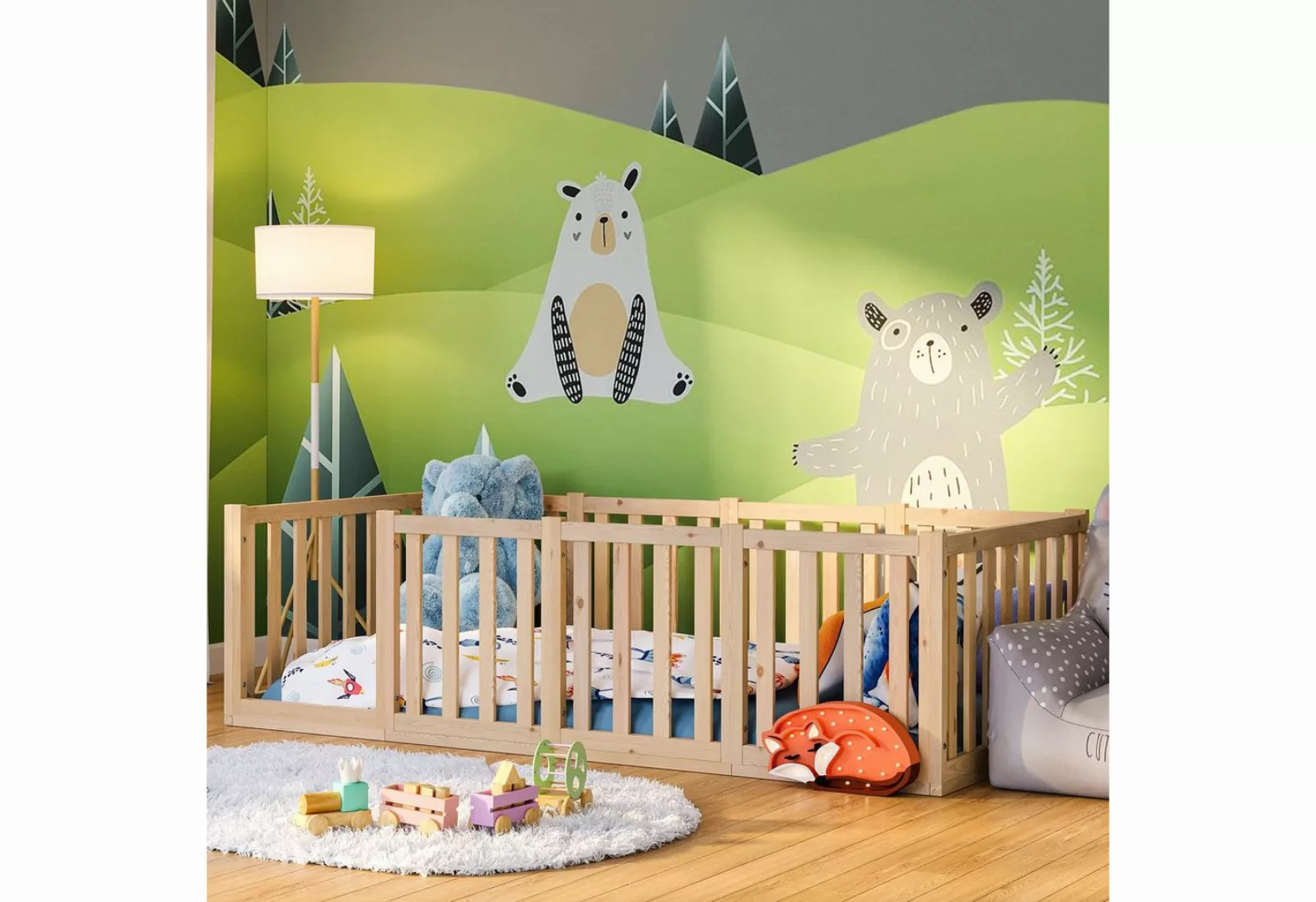 Bellabino Kinderbett Tapi (90x200 cm, natur, inkl. Lattenrost und extra hoh günstig online kaufen