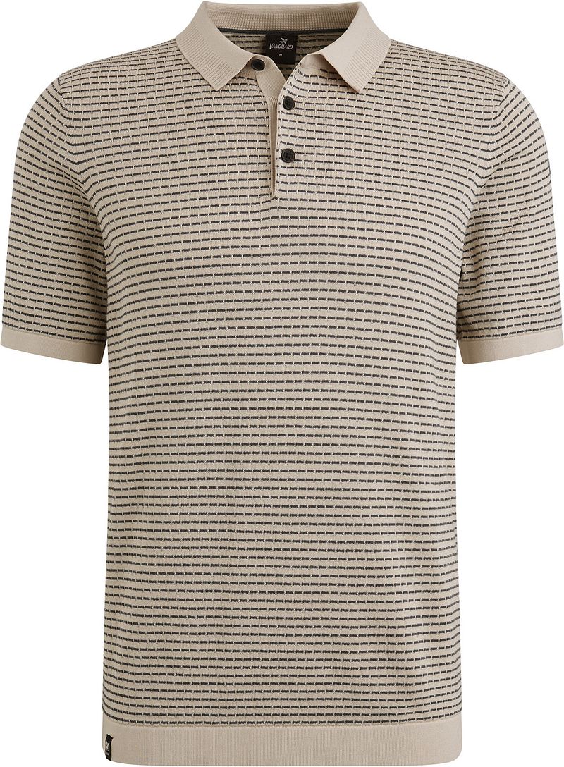 Vanguard Knitted Poloshirt Druck Beige - Größe XL günstig online kaufen