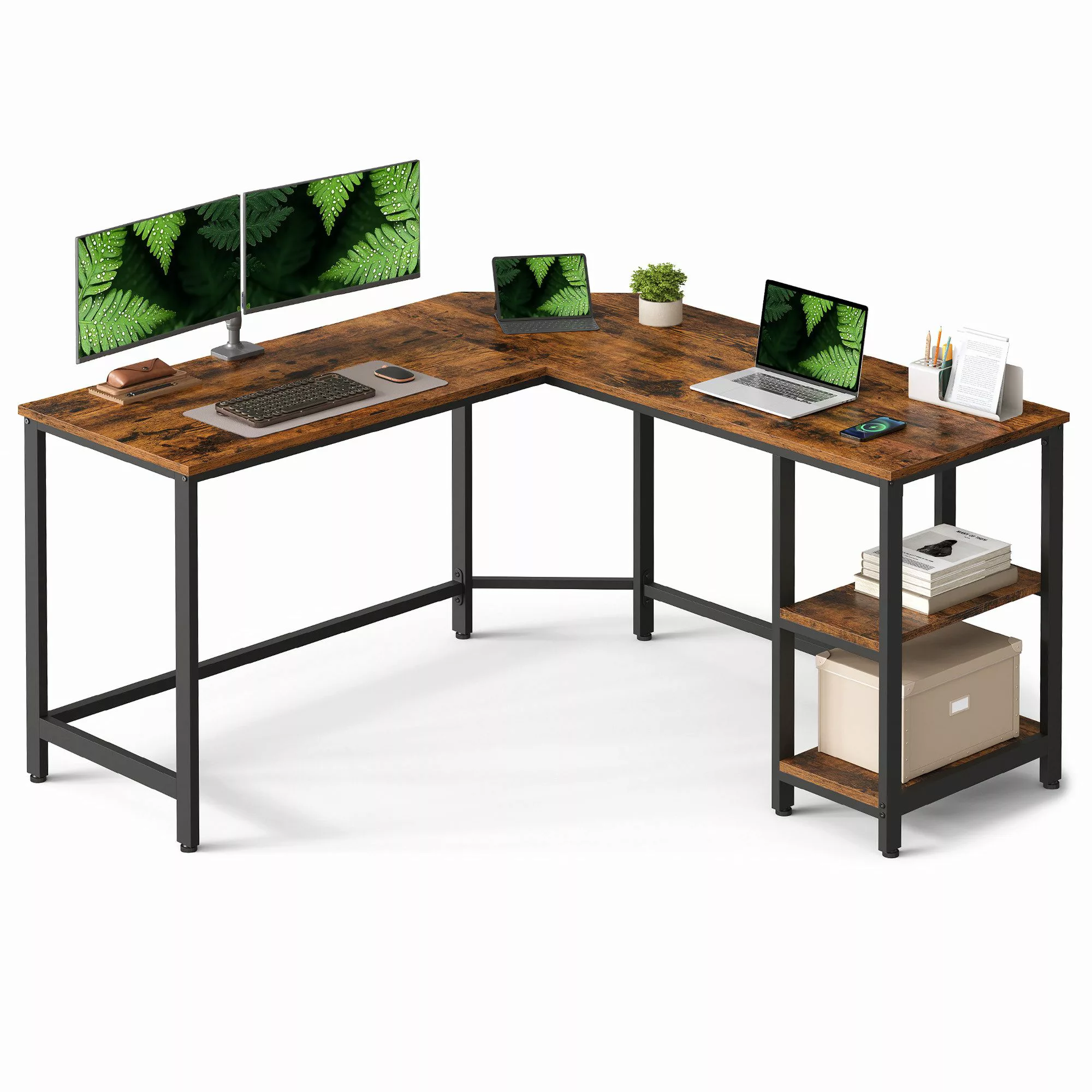 VASAGLE Schreibtisch Computertisch, 130/138 cm, L-förm günstig online kaufen