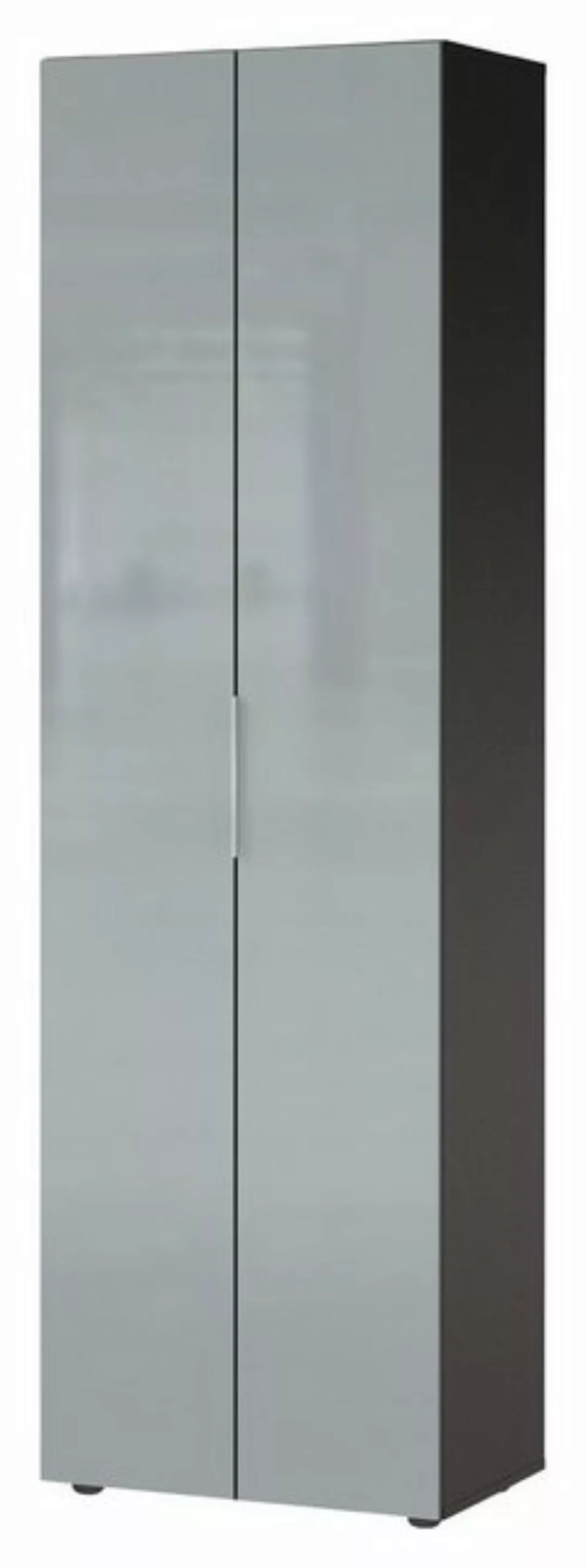 Garderobenschrank GENOVA, B 59 x H 197 cm, Graphitfarben, Silbergrau 2 Türe günstig online kaufen