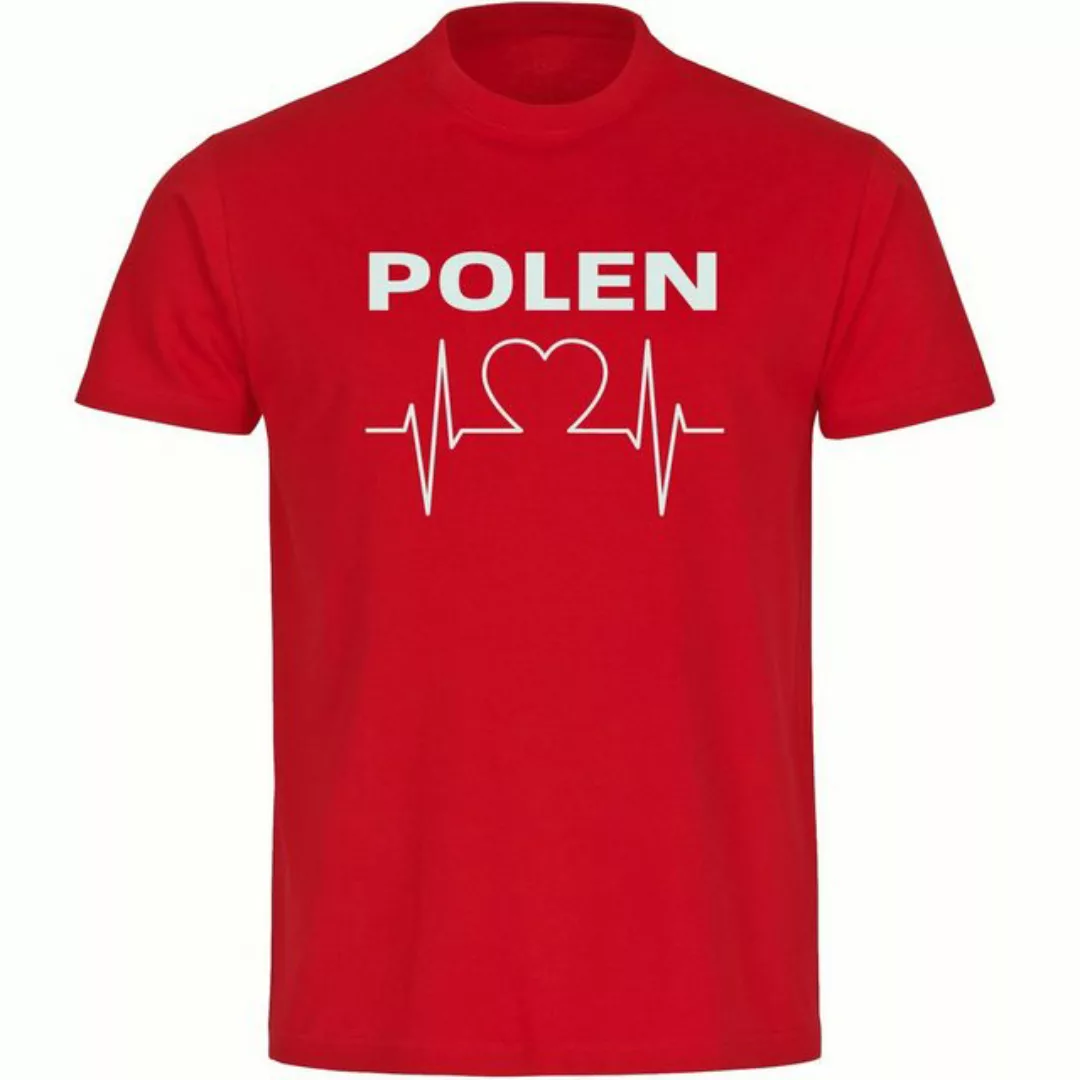 multifanshop T-Shirt Herren Polen - Herzschlag - Männer günstig online kaufen