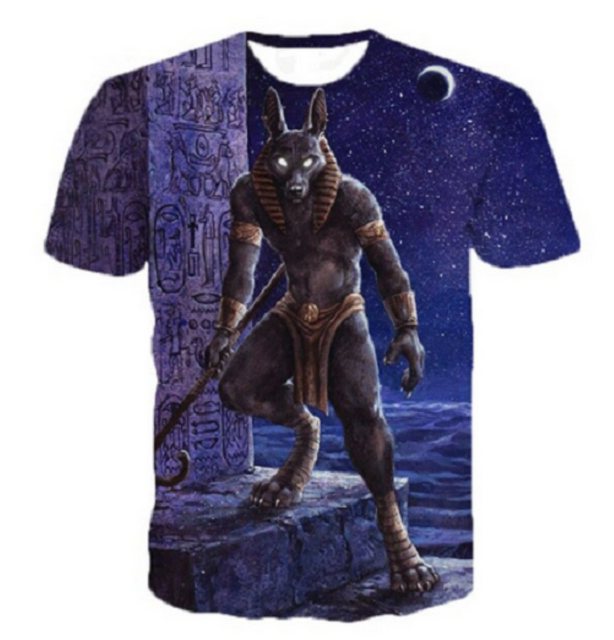 Tinisu T-Shirt 3D-Druck T-Shirt (Unisex/Rundhals) - Anubis Gott des Todes ( günstig online kaufen