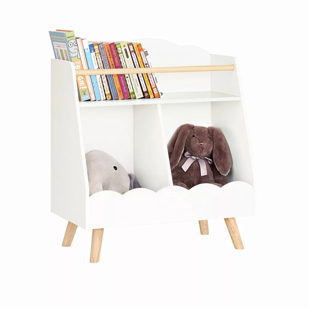 SoBuy Kinderregal mit 3 Fächern Bücherregal Aufbewahrungsregal Weiß KMB100- günstig online kaufen