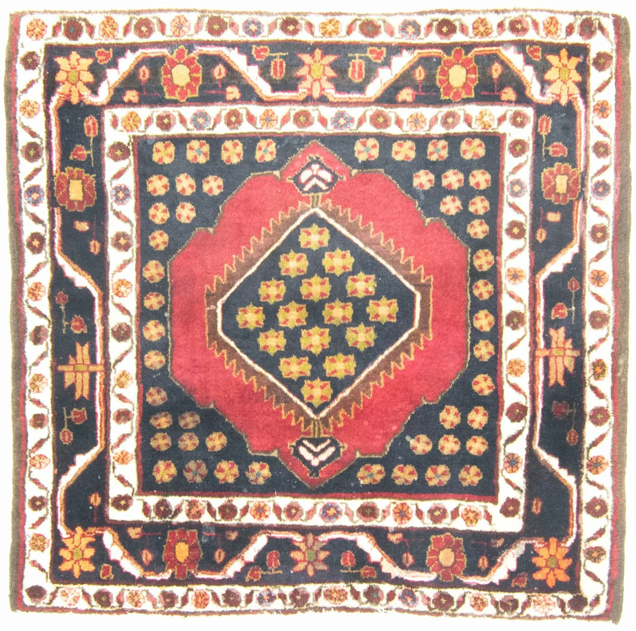morgenland Wollteppich »Hamadan Teppich handgeknüpft rot«, quadratisch, han günstig online kaufen