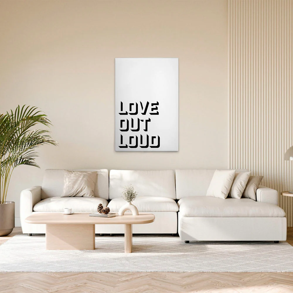 A.S. Création Leinwandbild "Love Out Loud - Wandbild Schwarz Weiß Keilrahme günstig online kaufen