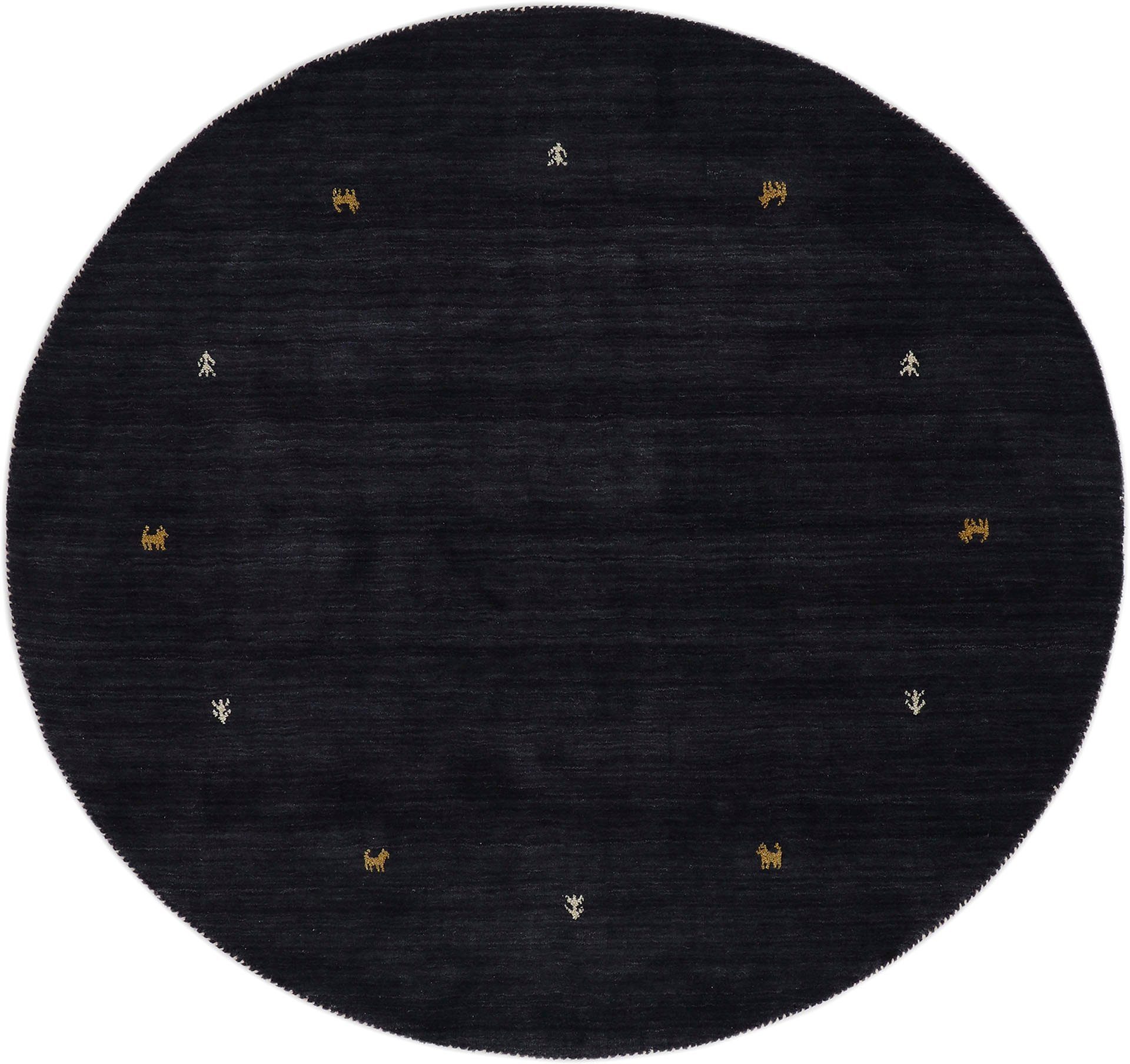 carpetfine Wollteppich »Gabbeh Uni«, rund, 15 mm Höhe, reine Wolle handgewe günstig online kaufen