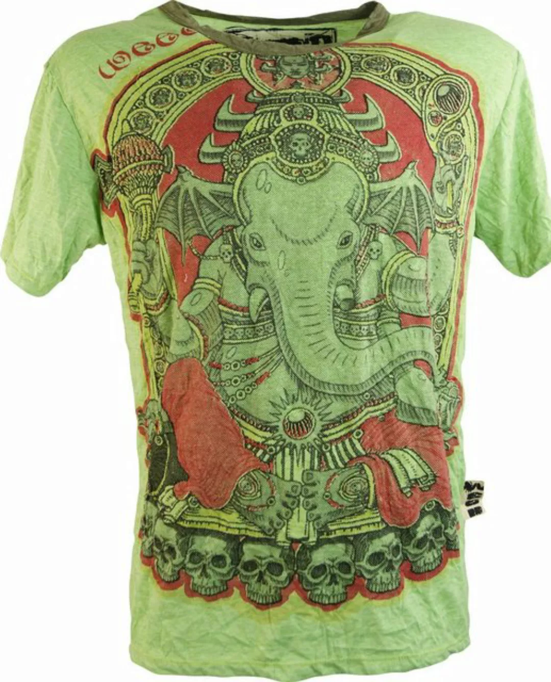 Guru-Shop T-Shirt Weed T-Shirt - Ganesh grün alternative Bekleidung, Goa St günstig online kaufen