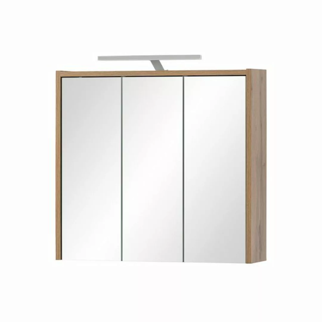 Lomadox Spiegelschrank DERIO-80 Spiegel 6 Glasböden LED Beleuchtung mit Ste günstig online kaufen