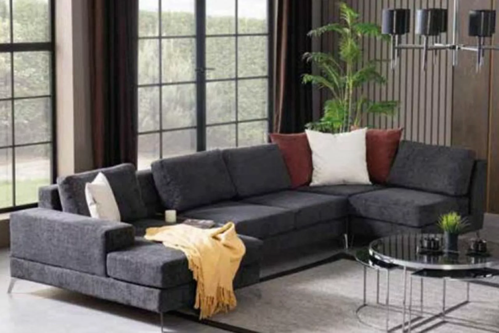 JVmoebel Ecksofa Textil Couch Wohnlandschaft Wohnzimmer Eckgarnitur Couchen günstig online kaufen