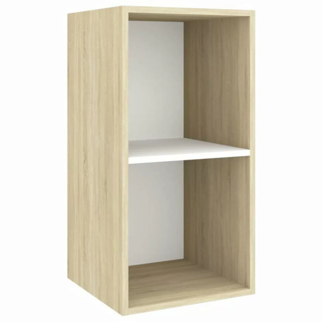 Tv-wandschrank Sonoma-eiche Und Weiß 37x37x72 Cm Spanplatte günstig online kaufen