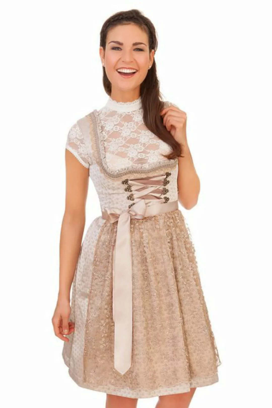 Alpenwahnsinn Dirndl Midi Dirndl 2tlg. - MARQUESA - macchiato günstig online kaufen