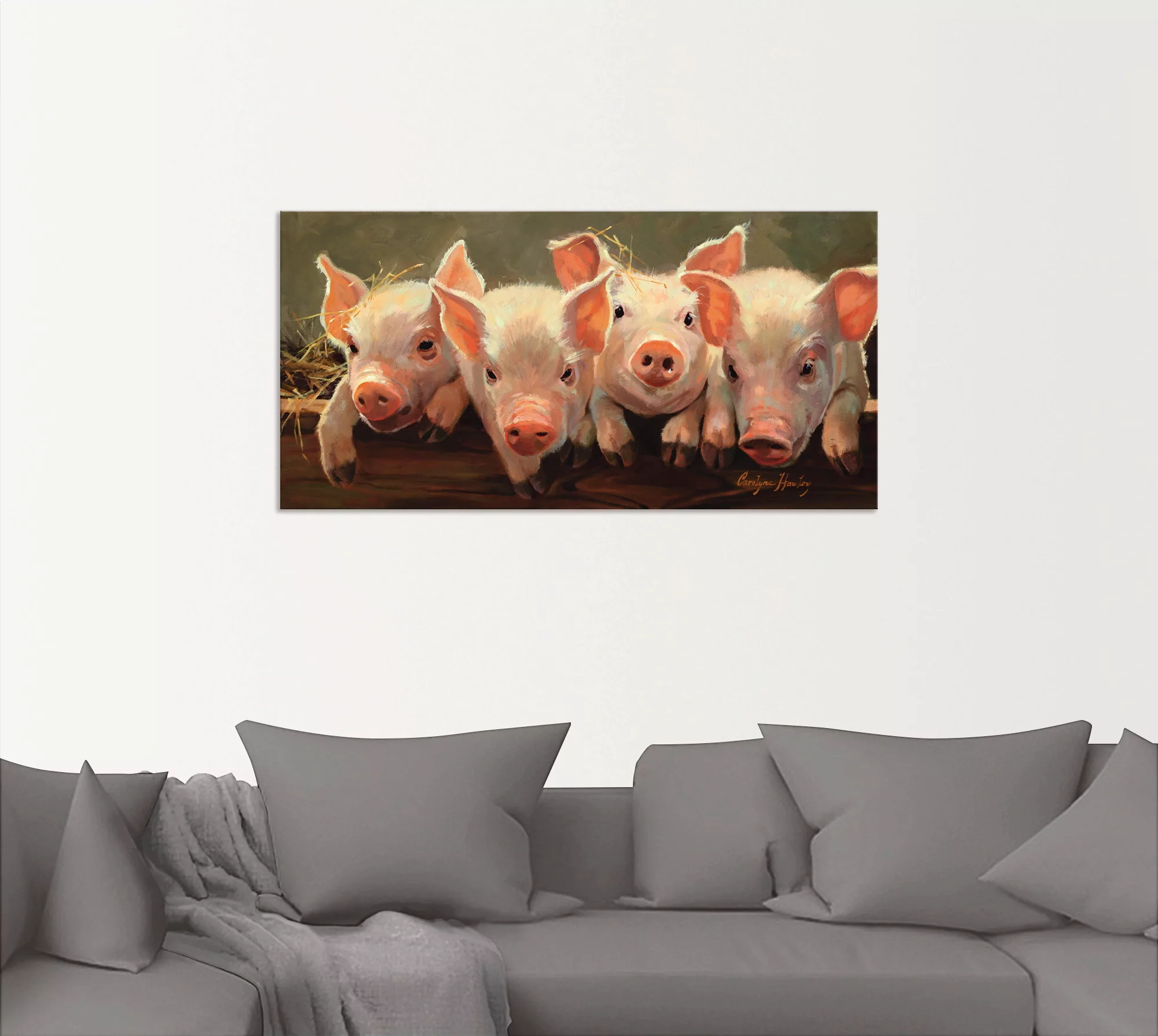 Artland Wandbild "Das große Grunzen", Haustiere, (1 St.), als Alubild, Outd günstig online kaufen