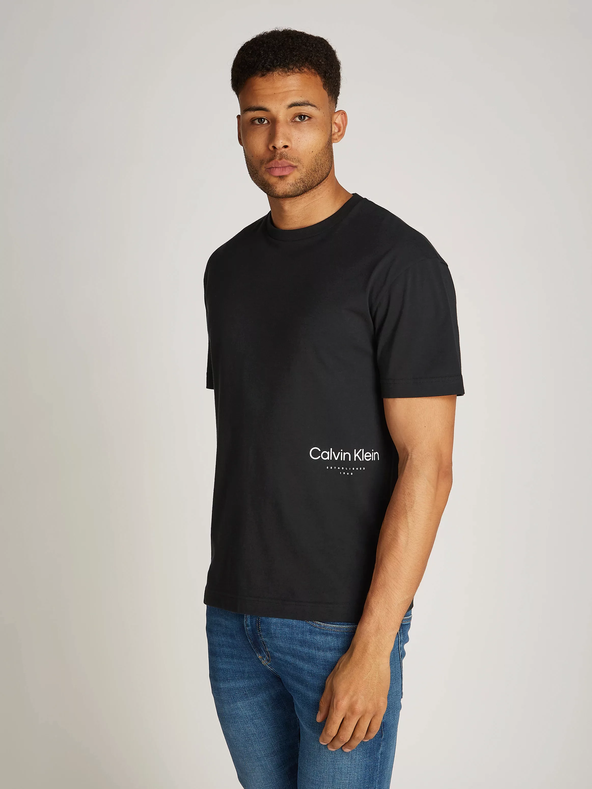 Calvin Klein T-Shirt OFF PLACEMENT LOGO T-SHIRT mit Logoschriftzug günstig online kaufen
