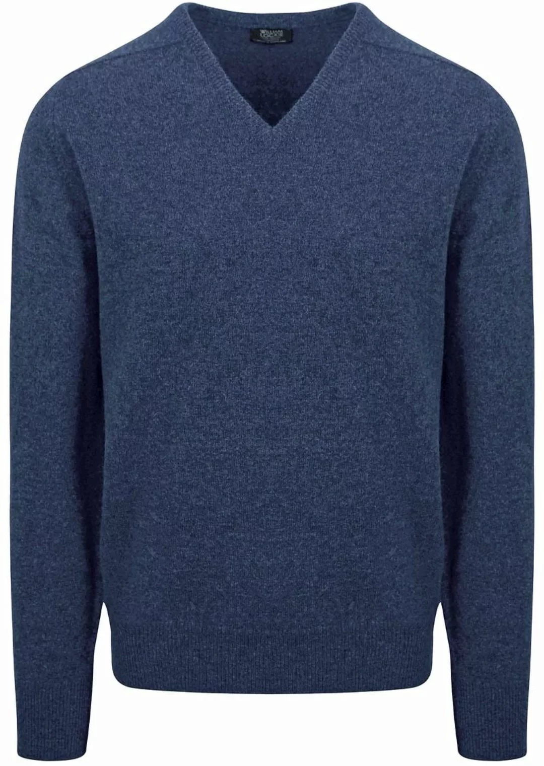 William Lockie Pullover Lamwolle V-Ausschnitt Indigo Blau - Größe XL günstig online kaufen