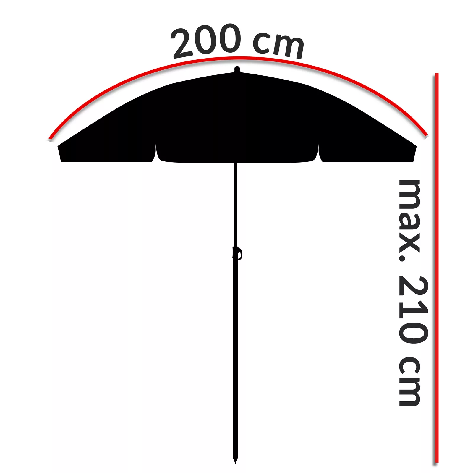 Sonnenschirm Crete Beige 200cm Neigefunktion günstig online kaufen